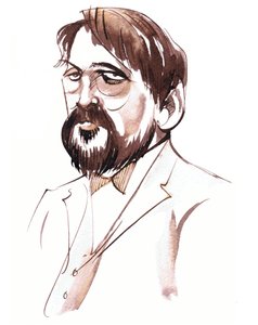 Achille-Claude Debussy , fransk komponist (1862-1918), sepia blekkportrett